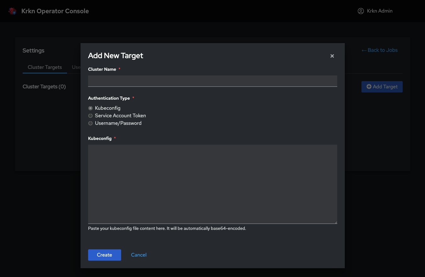Add New Target